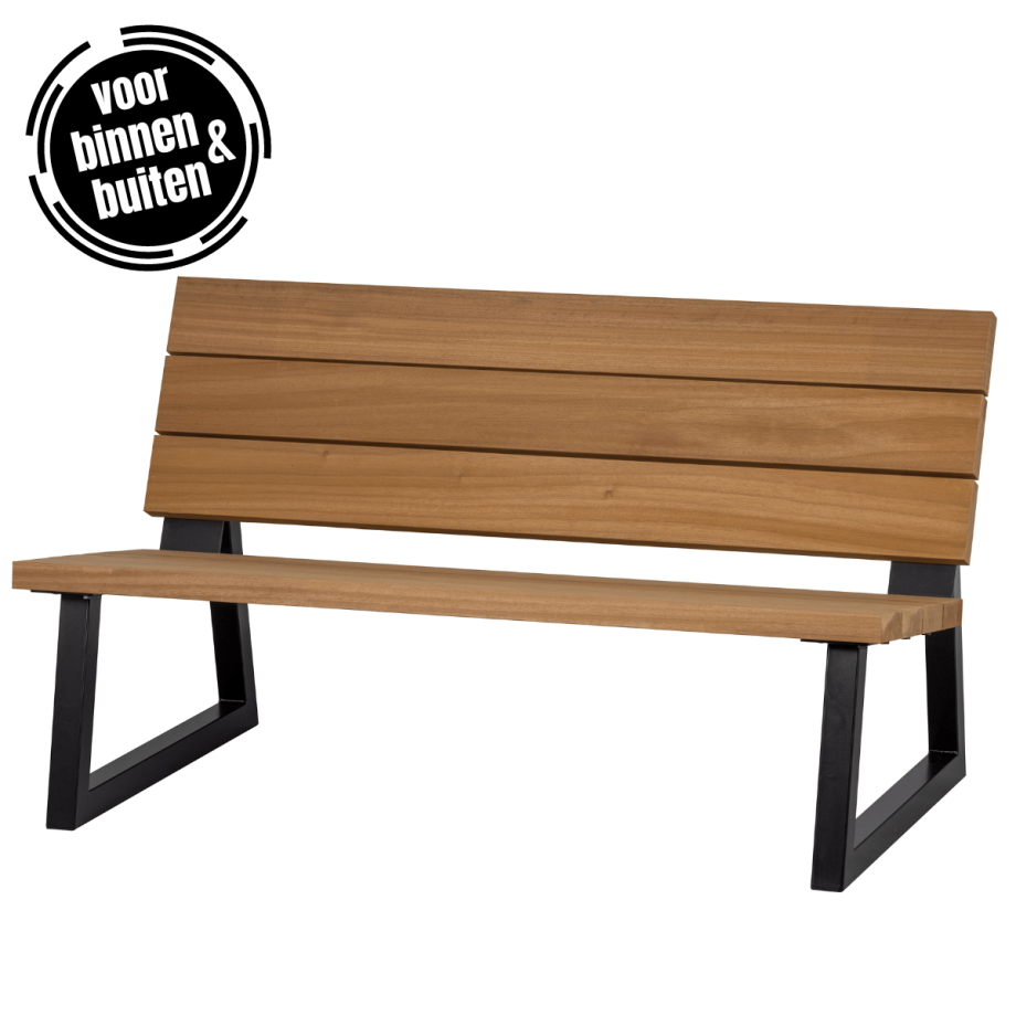 Woood Banco outdoor hout naturel/metaal bank 