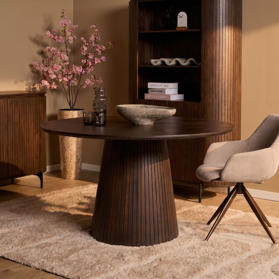 Starfurn Ronde eettafel Solana mangohout 150 cm - bruin