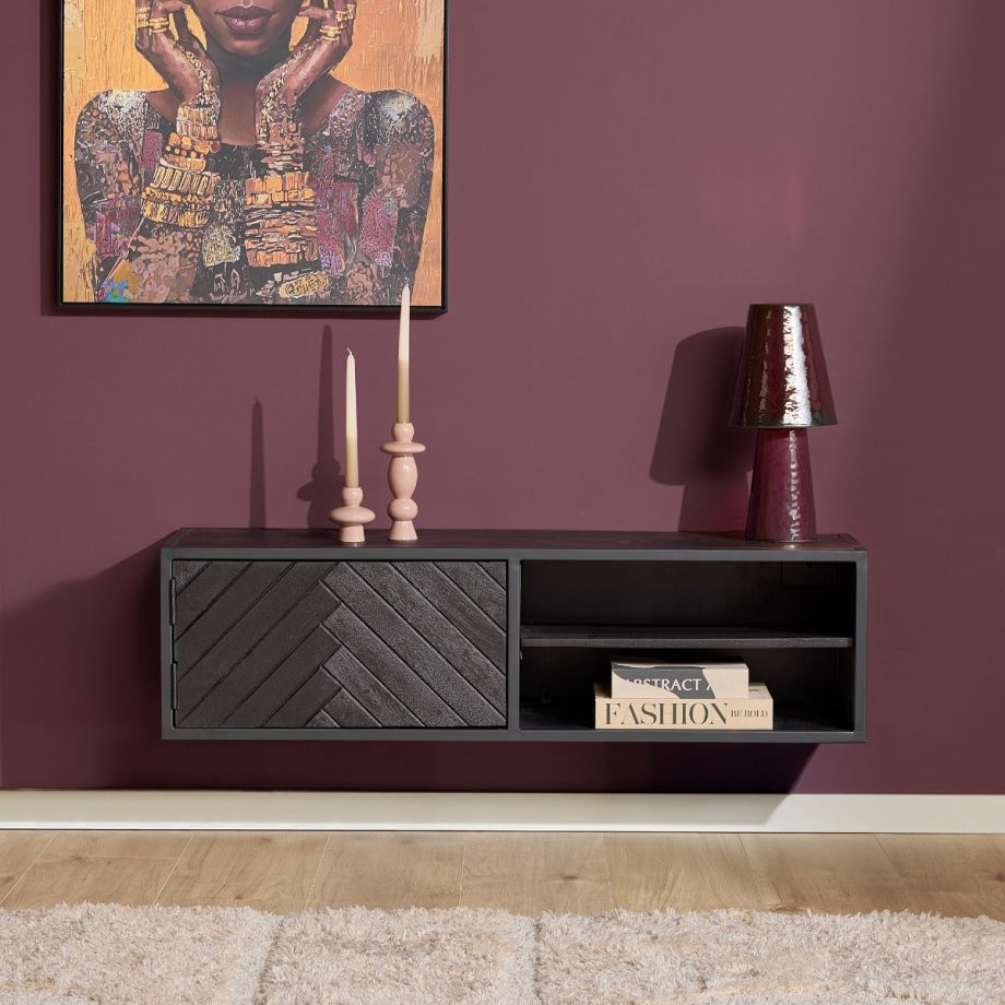 Starfurn Zwevend tv-meubel New York 120 cm - zwart