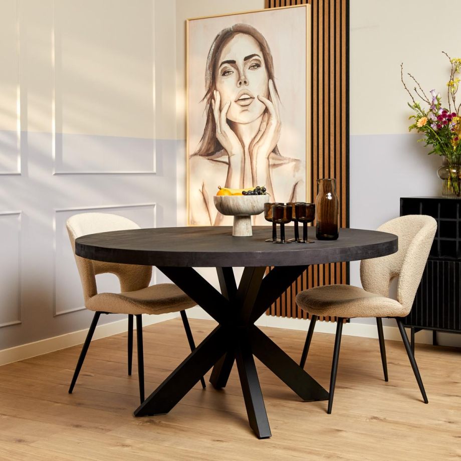 Starfurn Eettafel Denver Ø110 cm - zwart