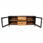 Kingston tv-meubel 140x40x90 acacia/metaal naturel/zwart van het woonmerk HSM Collection