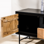 Haki tv-meubel 140cm naturel/zwart van het woonmerk Vurna