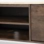 TV meubel Lio - Mango hout & travertin - 170 cm - 2 deurs