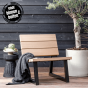 Banco outdoor hout naturel/metaal fauteuil 