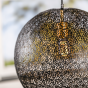 Joanne hanglamp zwart staal rond 40 cm van het woonmerk Vurna