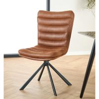 Nøra Ivalo draaistoel | zwart metaal onderstel | stof Kentucky - cognac