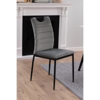 Nøra Fina eetkamerstoel | zwart metaal onderstel | stof Dublin - donkergrijs