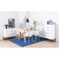 Nøra Zoe armstoel | wit metaal onderstel | PU leer - wit