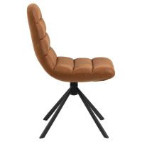Nøra Noira draaistoel | zwart metaal onderstel | stof Kentucky - cognac
