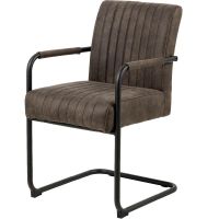 Nøra Bjorn armstoel | zwart metaal onderstel | stof Preston