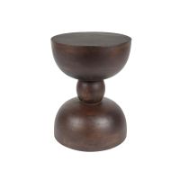 Lizzy bijzettafel mangohout ø30 cm - donkerbruin
