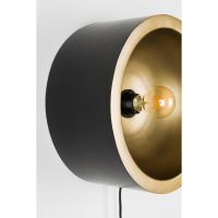 Dudley wandlamp rond L - zwart/goud