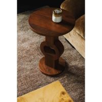 Dutchbone Tondo bijzettafel - bruin