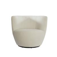 Light & Living Senja draai fauteuil bouclé wit/zwart