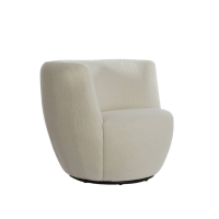Light & Living Senja draai fauteuil bouclé wit/zwart