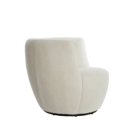Light & Living Senja draai fauteuil bouclé wit/zwart