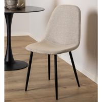 Oda eetkamerstoel | zwart metaal onderstel | stof Nesia