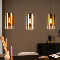 Jalama hanglamp glas goud 3L 100 cm van het woonmerk Vurna