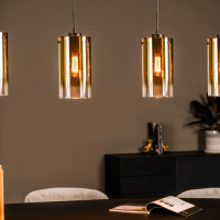 Jalama hanglamp glas goud 4L 120 cm van het woonmerk Vurna