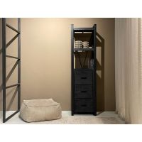 Livingfurn Norris stellingkast met lades 55 cm - zwart