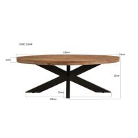 Livingfurn Sturdy eettafel ovaal 130 cm - naturel