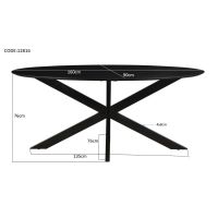 Kala eettafel 200 cm - zwart