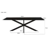 Livingfurn Oslo Spider eettafel 220 cm - zwart
