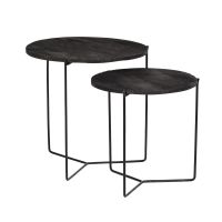 Livingfurn Mason bijzettafel set of 2 - zwart