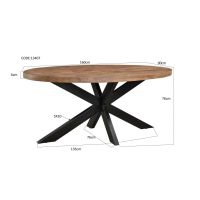 Sturdy eettafel ovaal 160 cm - naturel