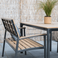 Arezzo terrastafel 160 cm & tuinbank & 2x terrasstoel textileen