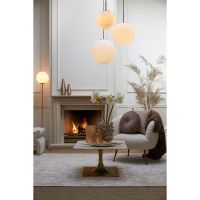 Medina vloerlamp - antiek brons/glas mat wit