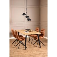 Nøra Noira draaistoel | zwart metaal onderstel | stof Kentucky - cognac