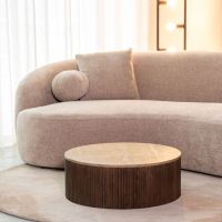 Label51 Ribble salontafel ø70 cm mangohout - beige/donkerbruin