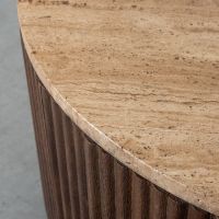 Label51 Ribble salontafel ø50 cm mangohout - beige/donkerbruin