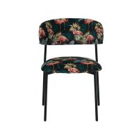 Ferry eetkamerstoel velvet - flamingo print