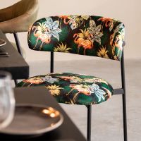 Ferry eetkamerstoel velvet - flamingo print