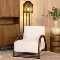 Viggo fauteuil bouclé - naturel/walnoot eiken