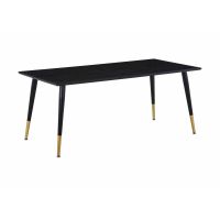 Pura rechthoekige eettafel - 180 x 90 cm - zwart/goud