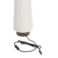 Light & Living Howie tafellamp Ø15x42 cm hout print - donkerbruin+crème