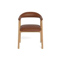Lykke armstoel | naturel oak onderstel | PU retro - cognac