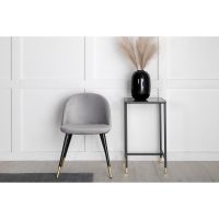 Svea Zako eetkamerstoel - gouden poot - velvet - grijs
