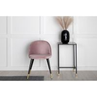 Svea Zako eetkamerstoel - gouden poot - velvet - roze