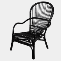 Nonna loungestoel rotan zwart van het woonmerk Les