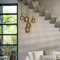 Lekar hanglamp Ø66 cm 5L antiek brons/smoke glas van het woonmerk Light & Living