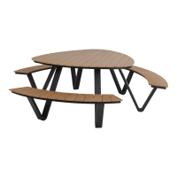 Arezzo picknickset driehoek polywood teaklook van het woonmerk Les
