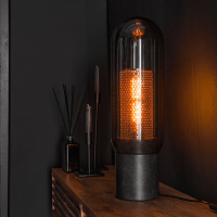 Fraaai Wrexham tafellamp 50 cm staal smoke