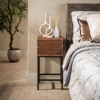 Fraaai Landon nachtkastje Line XS 1 lade - massief acacia bruin