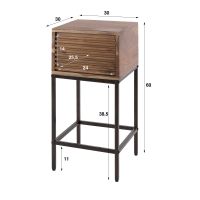 Fraaai Landon nachtkastje Line XS 1 lade - massief acacia bruin