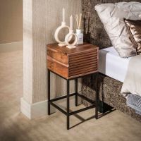 Fraaai Landon nachtkastje Line XS 1 lade - massief acacia bruin