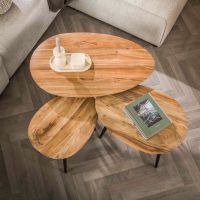 Fraaai Marc salontafel set van 3 organisch - acacia naturel